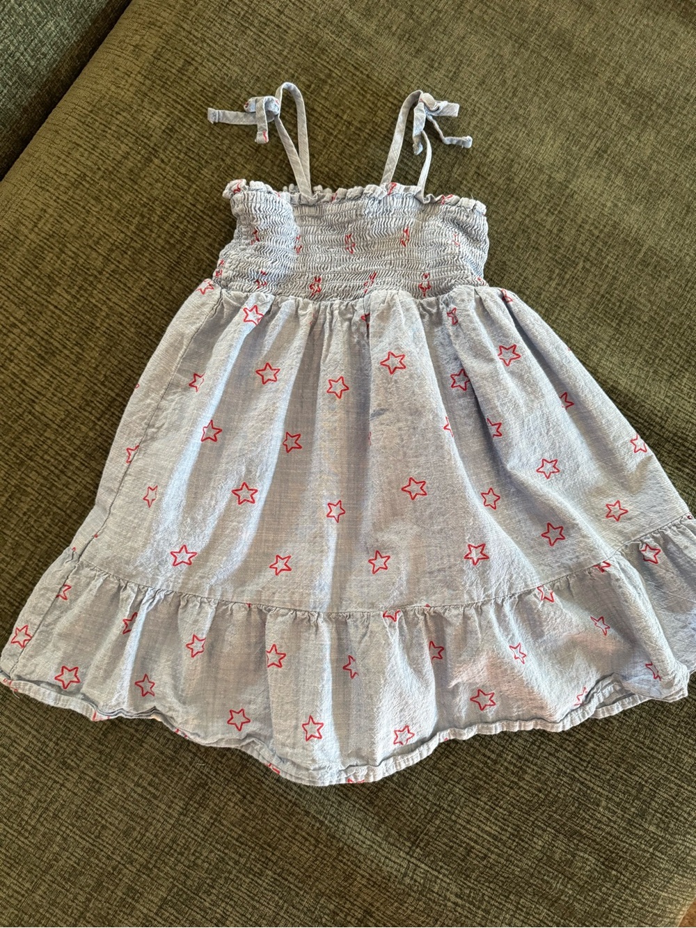 Cat & Jack Light Gray Sundress with Pink Star Print